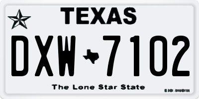TX license plate DXW7102