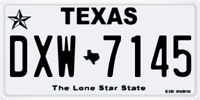 TX license plate DXW7145