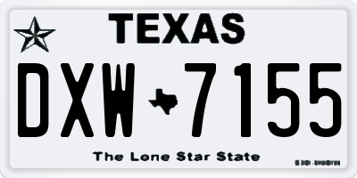 TX license plate DXW7155