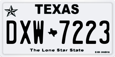 TX license plate DXW7223