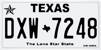 TX license plate DXW7248