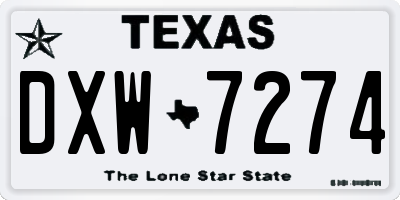 TX license plate DXW7274