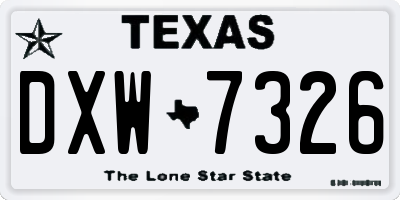 TX license plate DXW7326