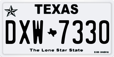 TX license plate DXW7330