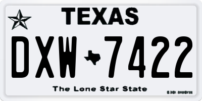 TX license plate DXW7422