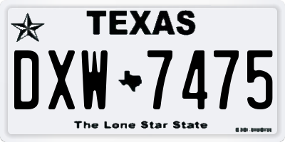 TX license plate DXW7475