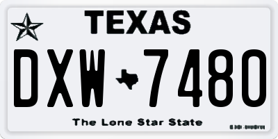 TX license plate DXW7480