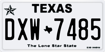 TX license plate DXW7485