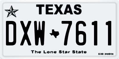 TX license plate DXW7611