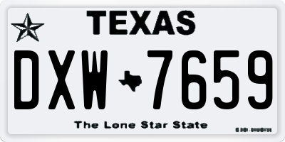 TX license plate DXW7659