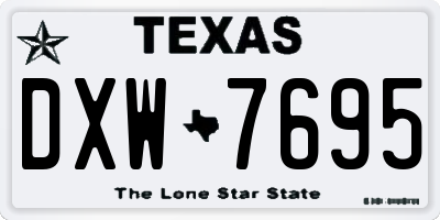 TX license plate DXW7695