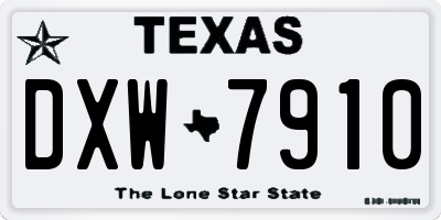 TX license plate DXW7910