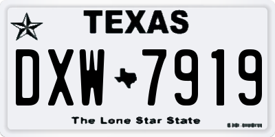 TX license plate DXW7919