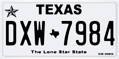 TX license plate DXW7984