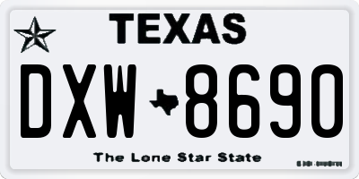 TX license plate DXW8690