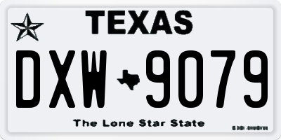 TX license plate DXW9079