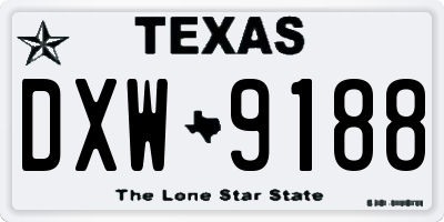 TX license plate DXW9188