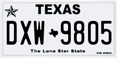 TX license plate DXW9805
