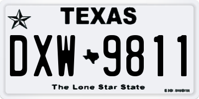 TX license plate DXW9811