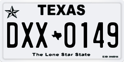 TX license plate DXX0149