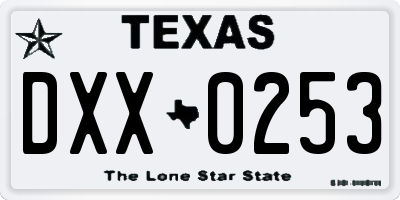 TX license plate DXX0253