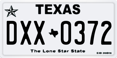 TX license plate DXX0372
