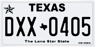 TX license plate DXX0405