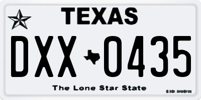 TX license plate DXX0435