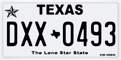 TX license plate DXX0493