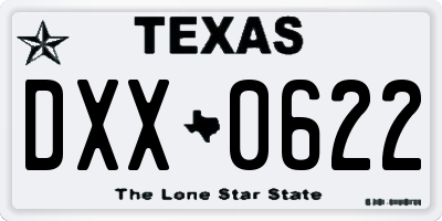 TX license plate DXX0622