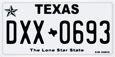 TX license plate DXX0693