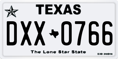 TX license plate DXX0766