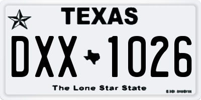 TX license plate DXX1026