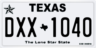 TX license plate DXX1040