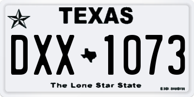 TX license plate DXX1073