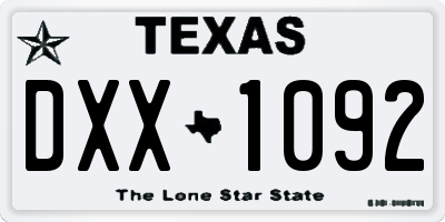 TX license plate DXX1092