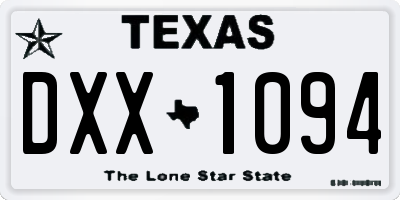 TX license plate DXX1094