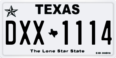 TX license plate DXX1114