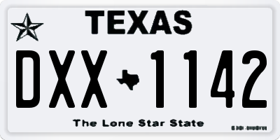 TX license plate DXX1142