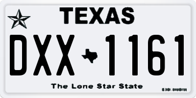 TX license plate DXX1161