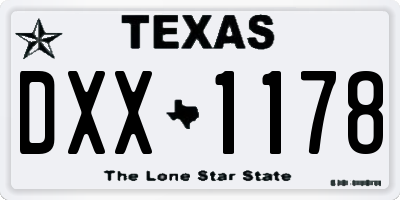 TX license plate DXX1178