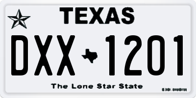 TX license plate DXX1201