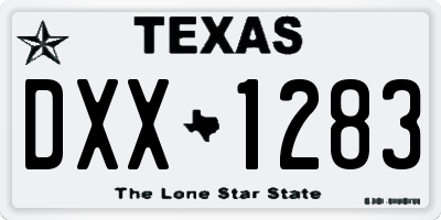 TX license plate DXX1283