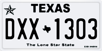 TX license plate DXX1303