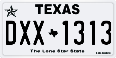 TX license plate DXX1313