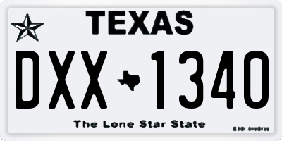 TX license plate DXX1340
