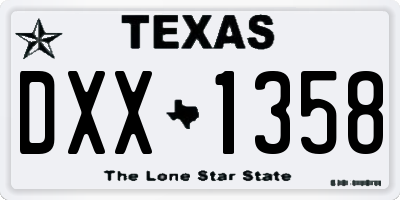 TX license plate DXX1358