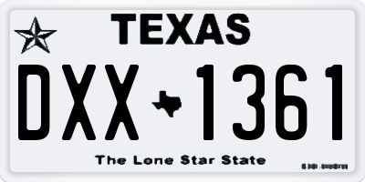 TX license plate DXX1361