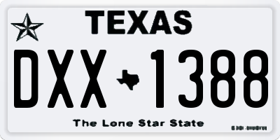 TX license plate DXX1388