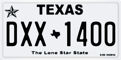 TX license plate DXX1400